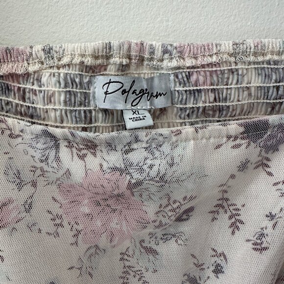 PinkBlush Ivory Floral Maternity Maxi Dress Size XL - Picture 3 of 5